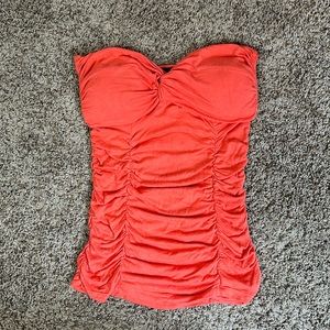 Sexy orange strapless top